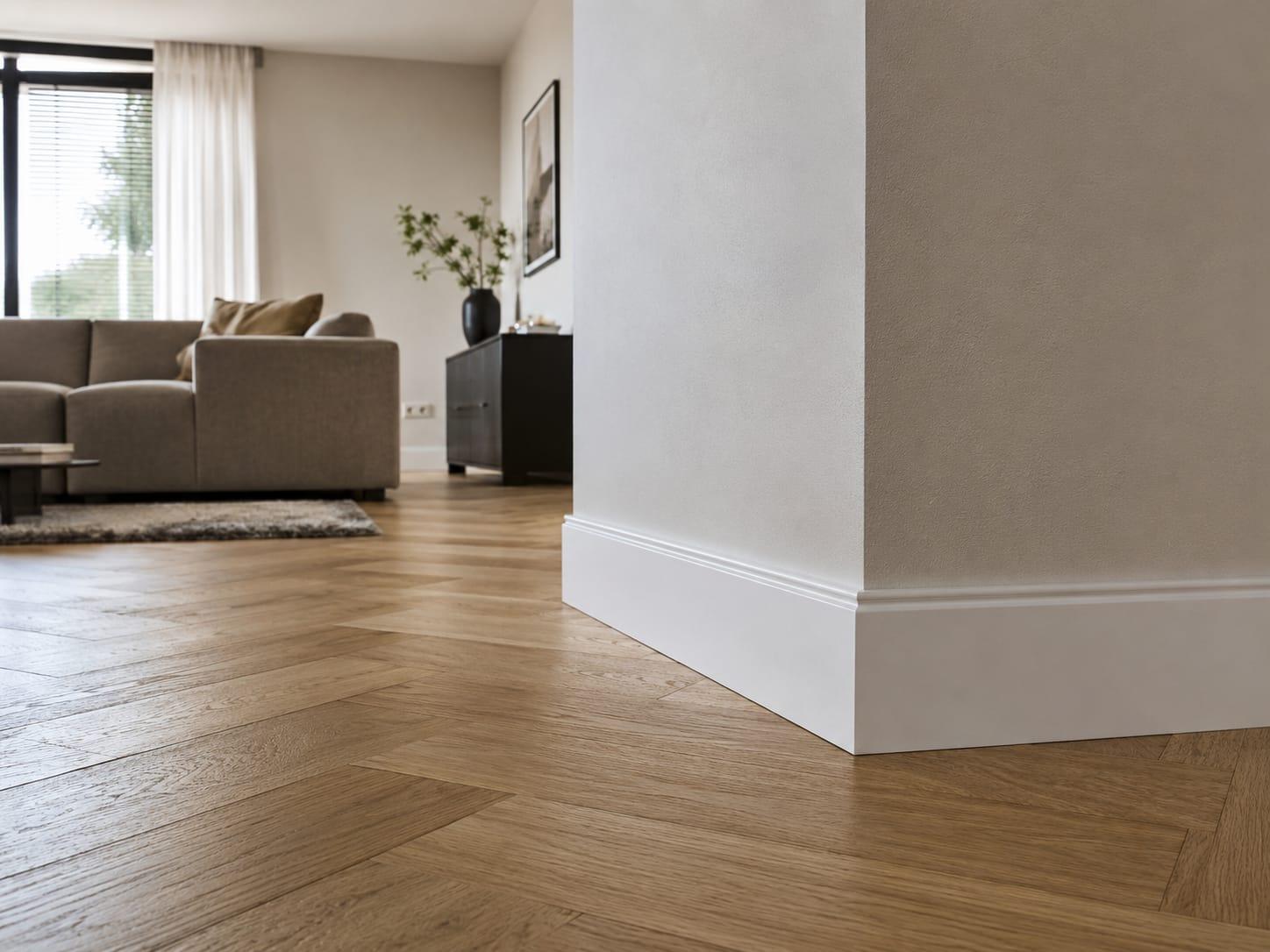 Witte MDF plint met profiel